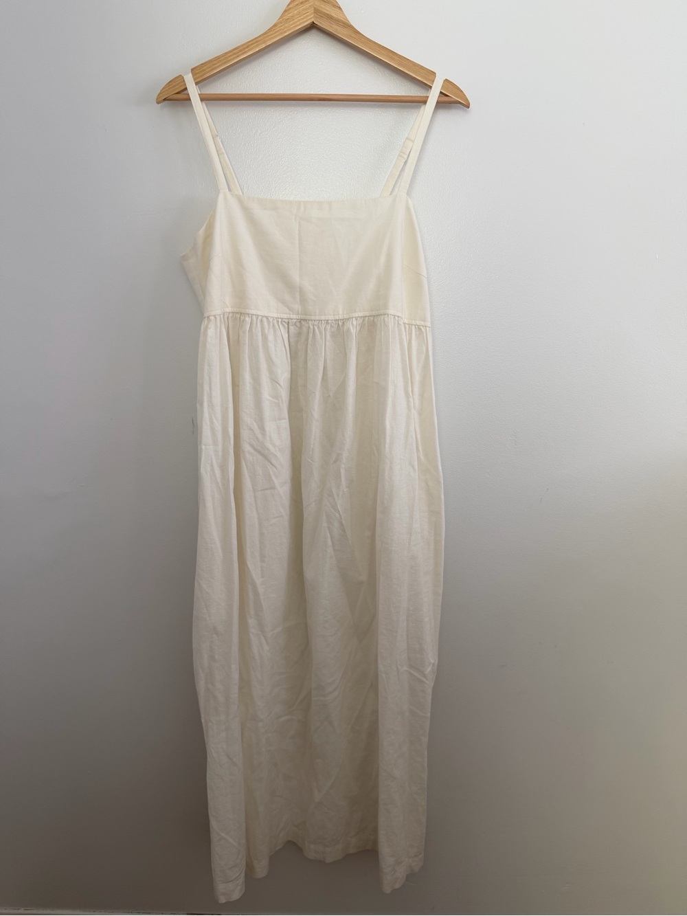 Uniqlo Cream Cotton Slip Maxi Dress